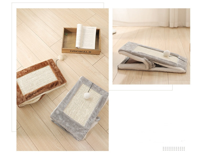 KFX-7213245 Small Cat Climbing Frame with Plush Fur Cover, Dimensions 44x26x36cm