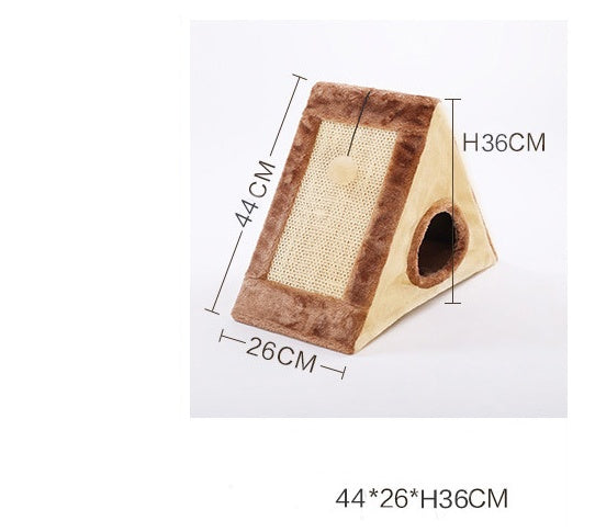 KFX-7213245 Small Cat Climbing Frame with Plush Fur Cover, Dimensions 44x26x36cm