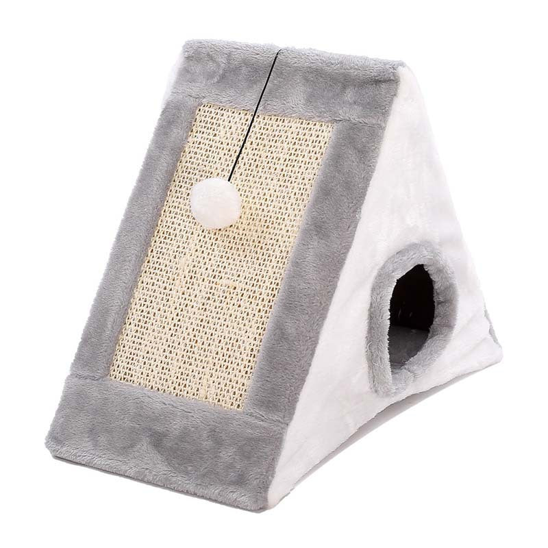 KFX-7213245 Small Cat Climbing Frame with Plush Fur Cover, Dimensions 44x26x36cm