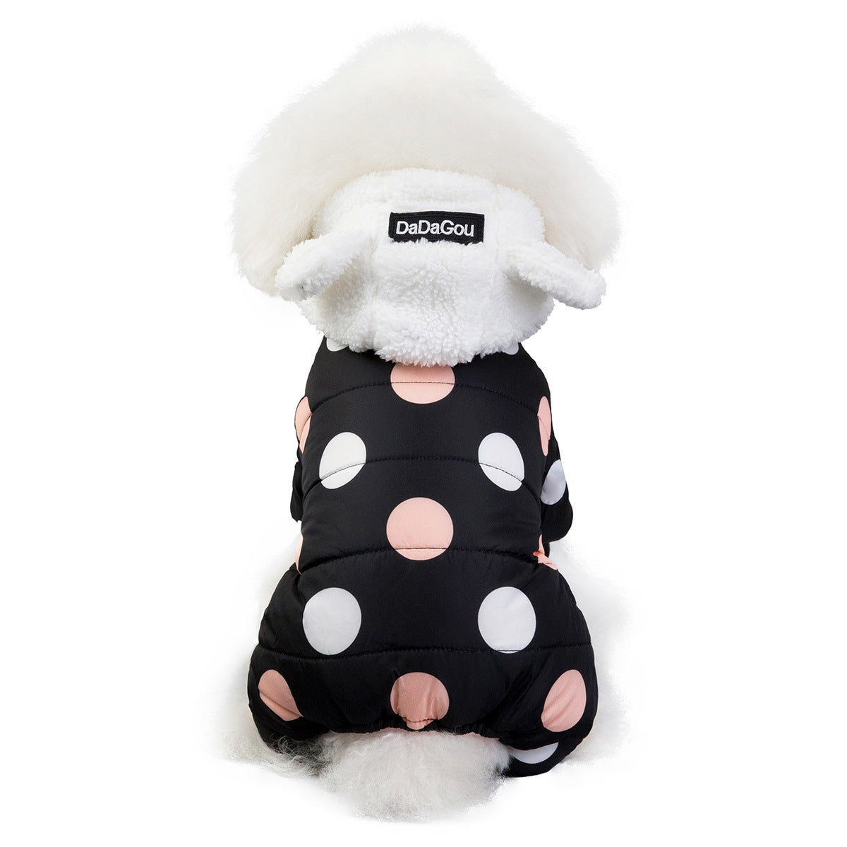 KFX-7214397 Warm Polka Dot Cotton Four-Leg Coat for Casual Wear