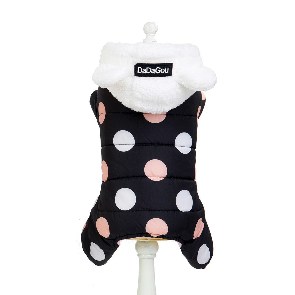 KFX-7214397 Warm Polka Dot Cotton Four-Leg Coat for Casual Wear