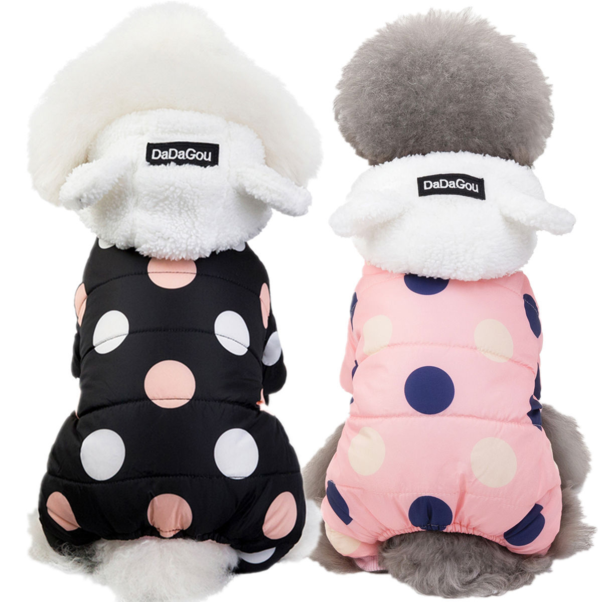 KFX-7214397 Warm Polka Dot Cotton Four-Leg Coat for Casual Wear