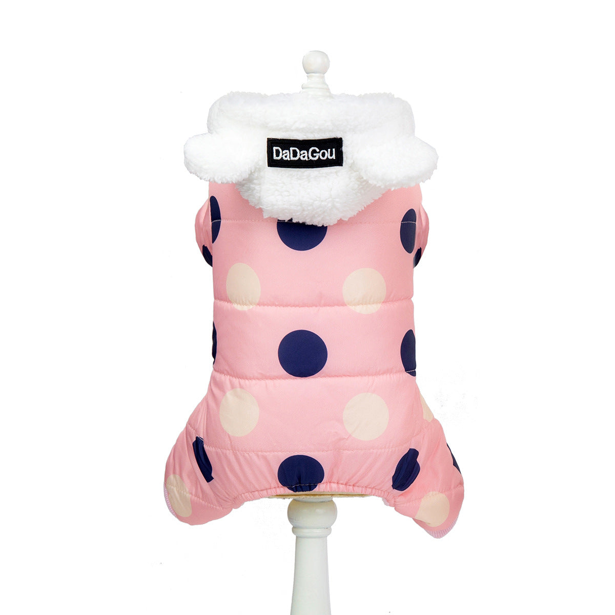 KFX-7214397 Warm Polka Dot Cotton Four-Leg Coat for Casual Wear