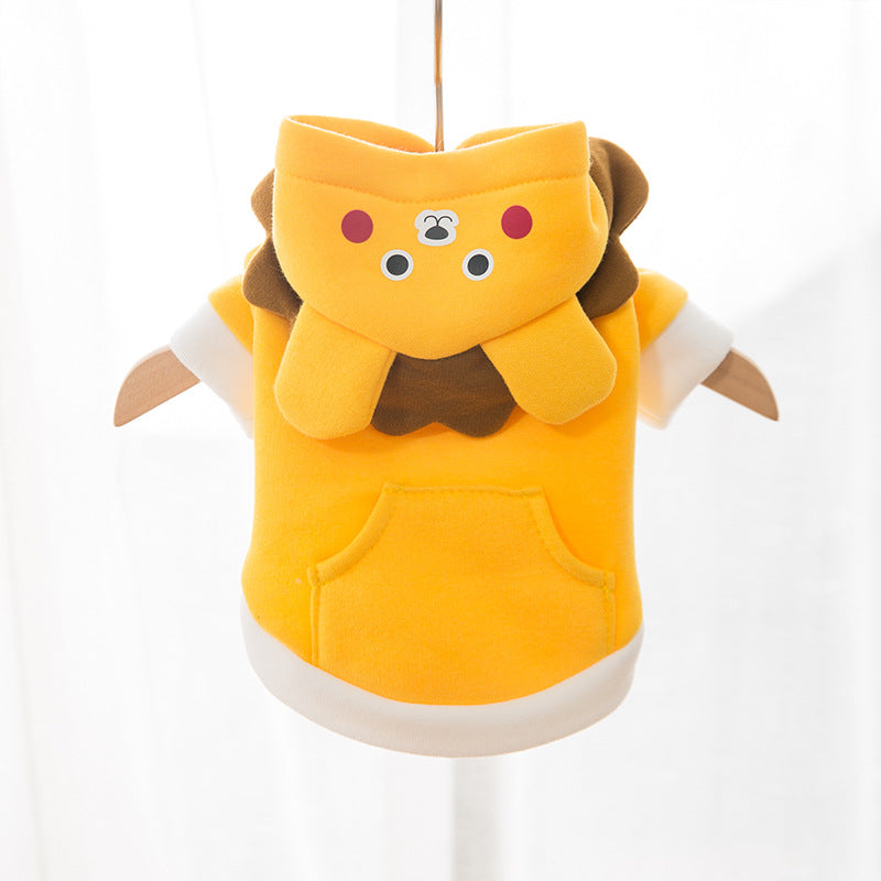 KFX-7215037 Cute Cartoon Hooded Sweater for Dogs and Cats - Soft Milk Silk Fabric, Various Sizes Available