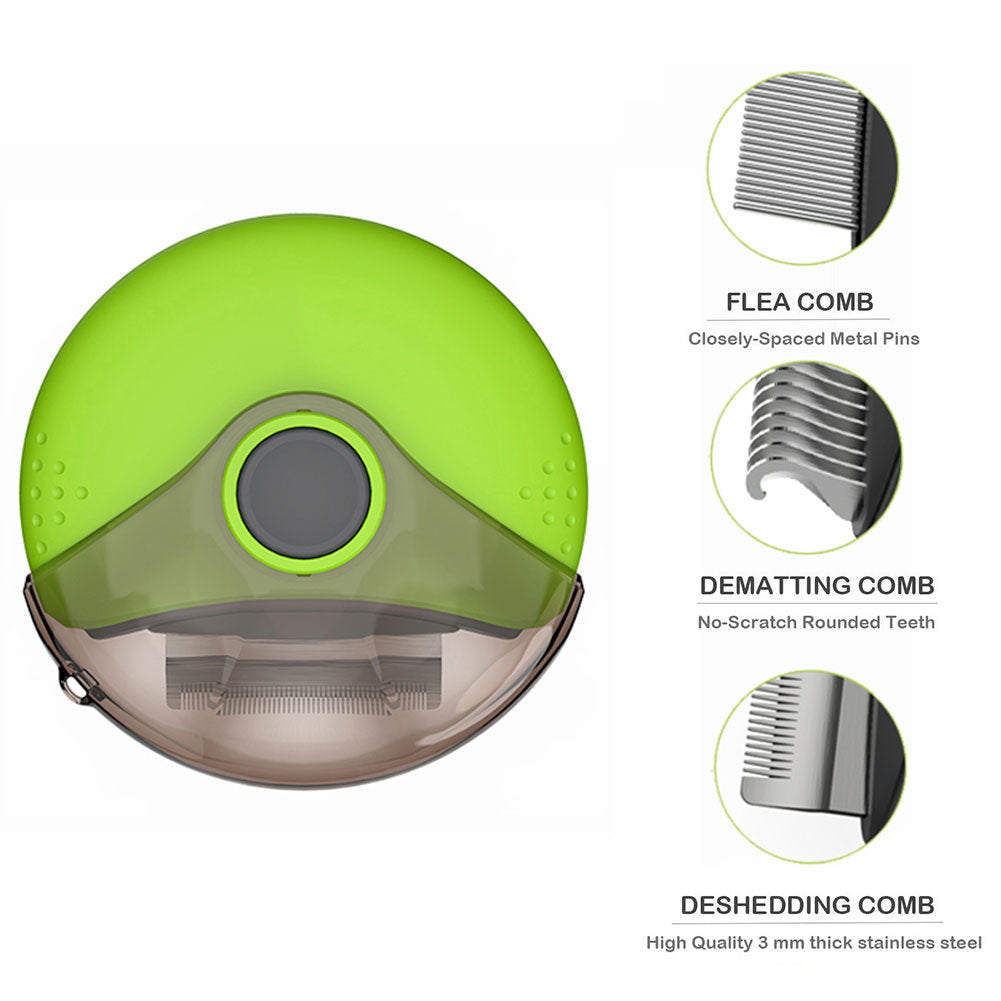 KFX-7215549 Three-in-One Rotating Pet Comb - Compact Design for Easy Grooming