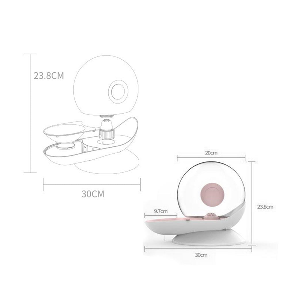 KFX-7215933 Snail Automatic Drinking Fountain for Cats and Dogs - 2.8L Water Capacity, Made of PET and ABS, Available in Gray, Pink, Blue