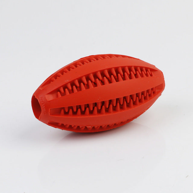KFX-7218365 Durable Rubber Dog Chew Toy for Teeth Cleaning - Olive Watermelon Ball Puzzle, Small & Large Sizes