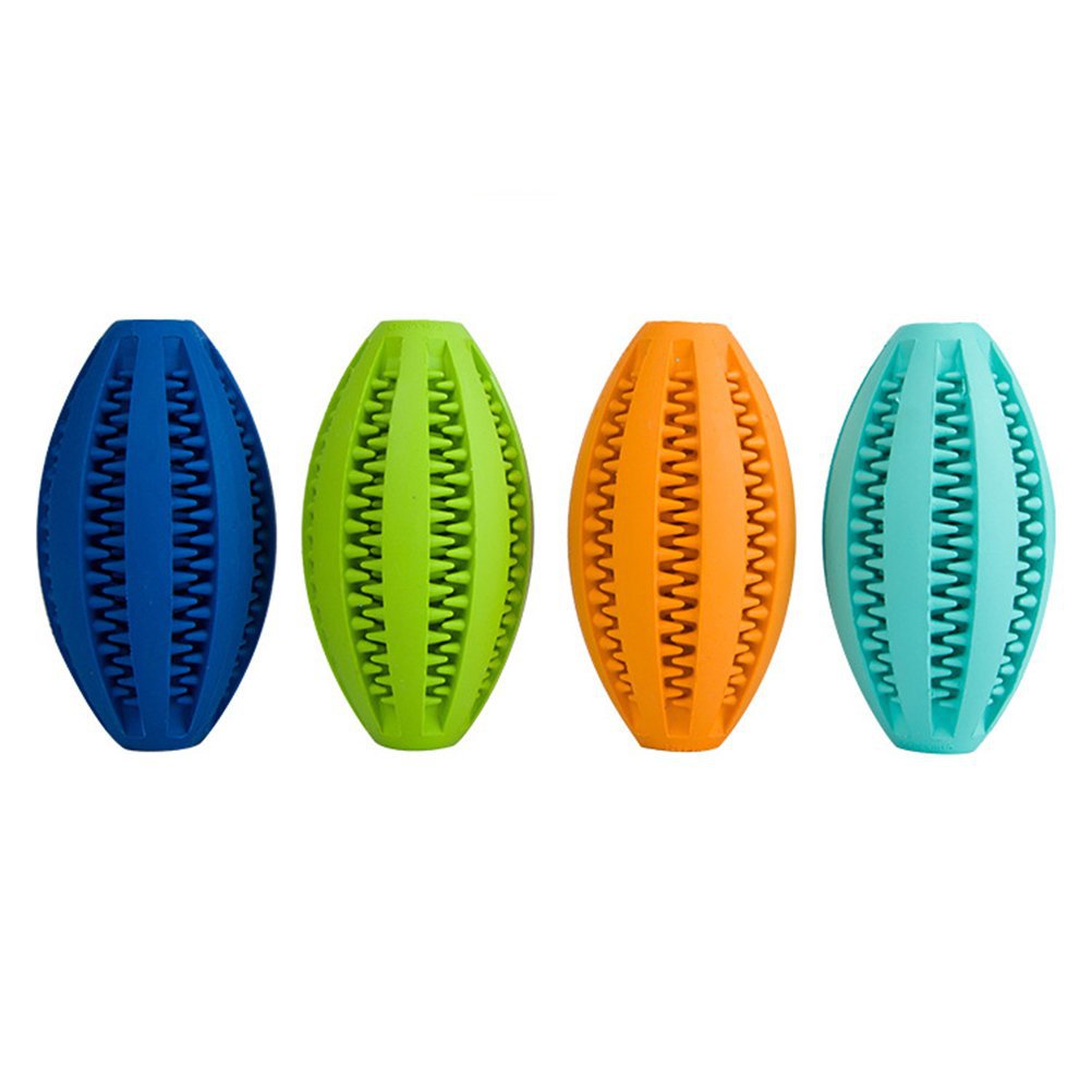 KFX-7218365 Durable Rubber Dog Chew Toy for Teeth Cleaning - Olive Watermelon Ball Puzzle, Small & Large Sizes
