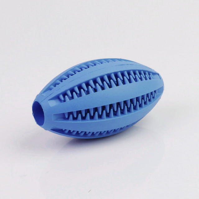 KFX-7218365 Durable Rubber Dog Chew Toy for Teeth Cleaning - Olive Watermelon Ball Puzzle, Small & Large Sizes