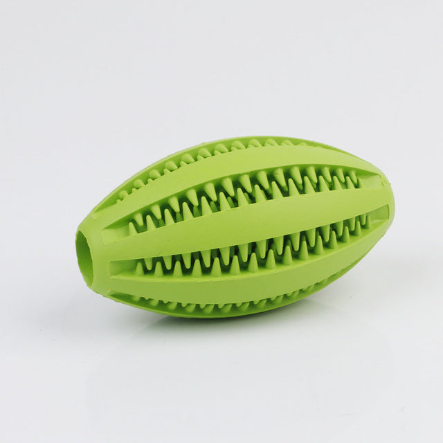 KFX-7218365 Durable Rubber Dog Chew Toy for Teeth Cleaning - Olive Watermelon Ball Puzzle, Small & Large Sizes