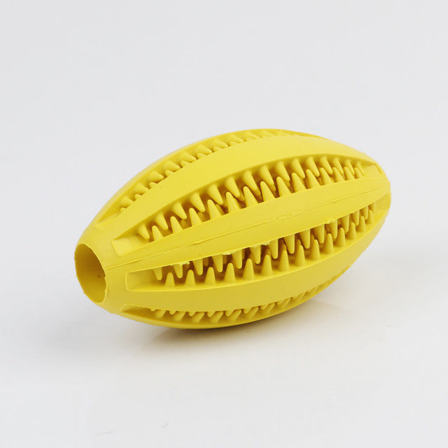 KFX-7218365 Durable Rubber Dog Chew Toy for Teeth Cleaning - Olive Watermelon Ball Puzzle, Small & Large Sizes
