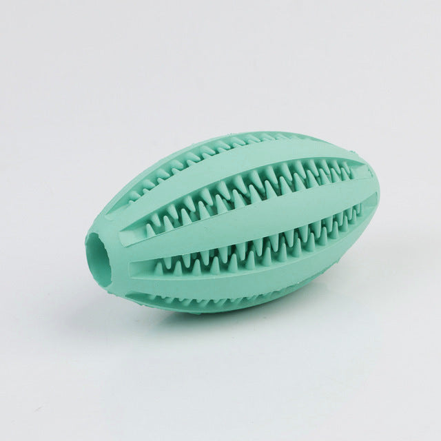 KFX-7218365 Durable Rubber Dog Chew Toy for Teeth Cleaning - Olive Watermelon Ball Puzzle, Small & Large Sizes