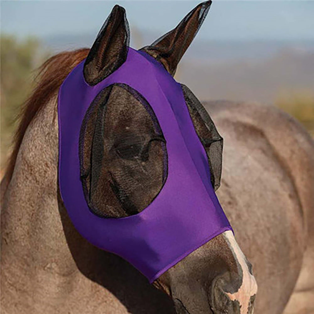 KFX-7219389 Horse Face Equestrian Universal Mosquito Cover, Black Latex & Net - 21x31cm, Lightweight Protection