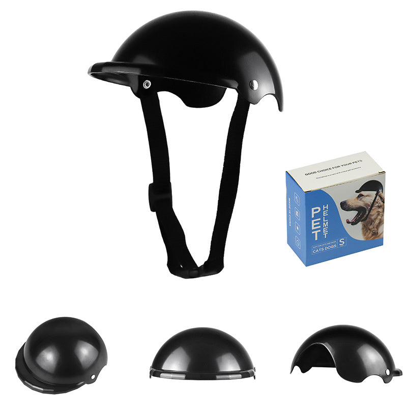 KFX-7220541 S Size Monochrome Pet Helmet for Motorcycle Safety in Pink, Black, Yellow, Green