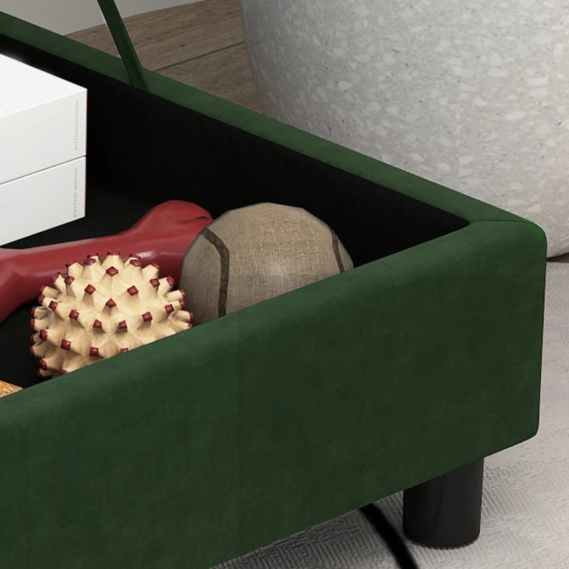 KFX-7221181 Pet Sofa Bed with Hidden Storage for Cats and Small Dogs - Green Eucalyptus Wood Design