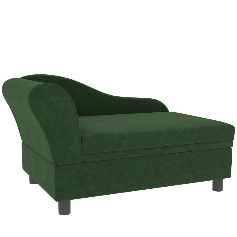 KFX-7221181 Pet Sofa Bed with Hidden Storage for Cats and Small Dogs - Green Eucalyptus Wood Design