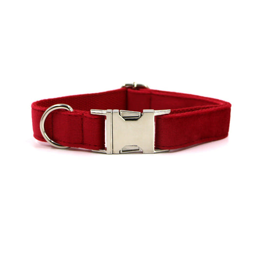 KFX-7221565 Plaid Dog Collar with Bow Tie Set - Engraved Velvet, Multiple Sizes Available