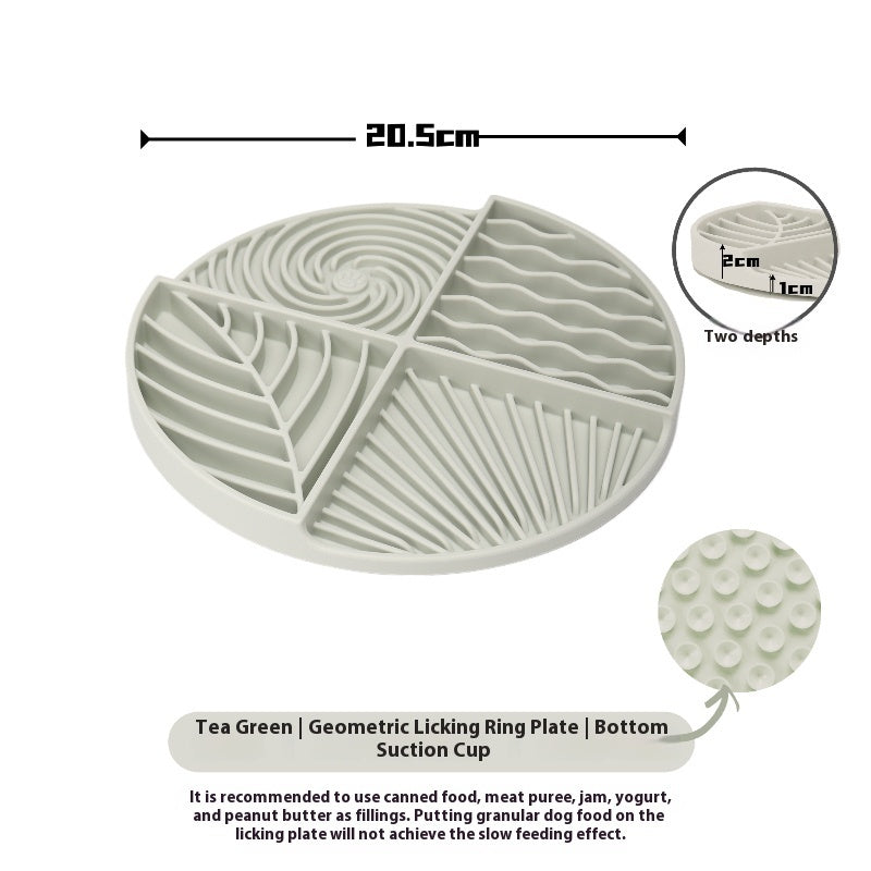 KFX-7221693 Dog Licking Slow Feed Mat - Silicone Toy in Light Blue, Pink, or Light Green, 20cm Diameter