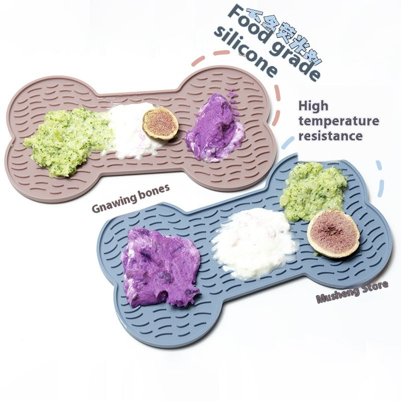 KFX-7221693 Dog Licking Slow Feed Mat - Silicone Toy in Light Blue, Pink, or Light Green, 20cm Diameter
