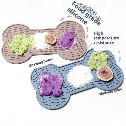 KFX-7221693 Dog Licking Slow Feed Mat - Silicone Toy in Light Blue, Pink, or Light Green, 20cm Diameter