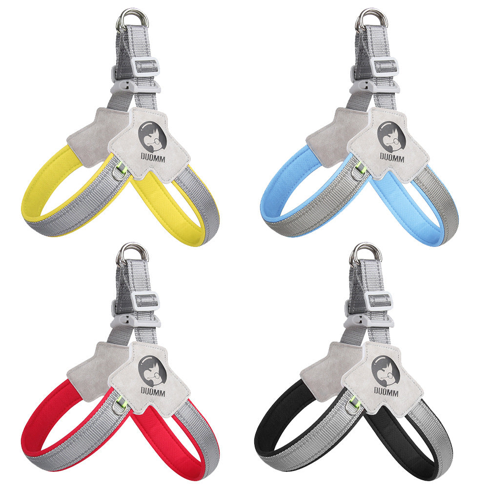 KFX-7224765 Breathable Reflective Dog Harness with Chest Strap and Rope - Available in Various Colors