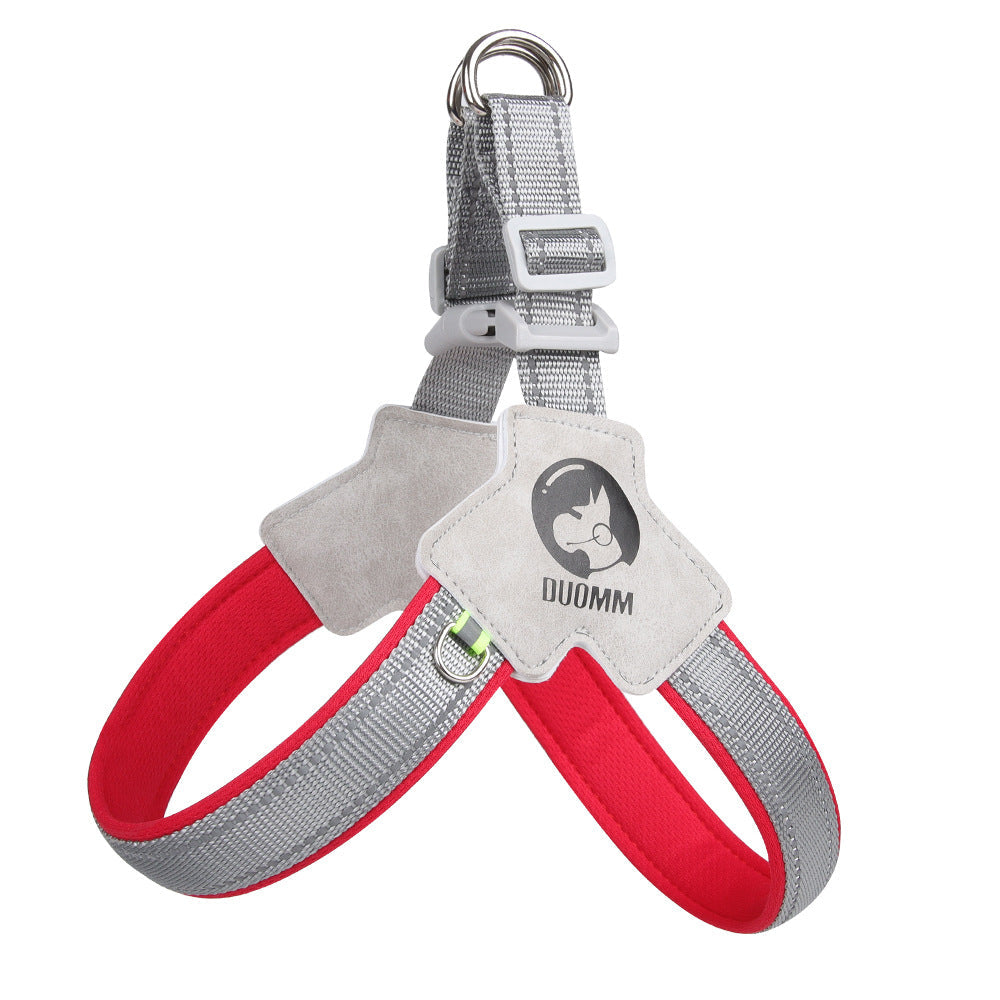 KFX-7224765 Breathable Reflective Dog Harness with Chest Strap and Rope - Available in Various Colors