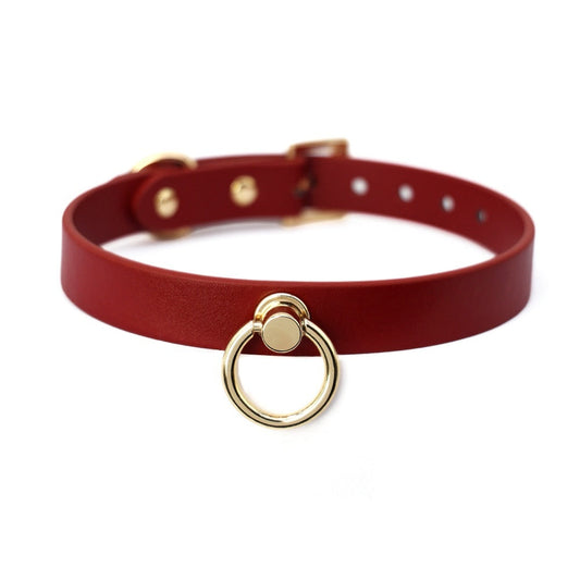 KFX-7226941 Genuine Cowhide Neck Binding Collar with Drag Chain in Black, Red, and Maroon Options