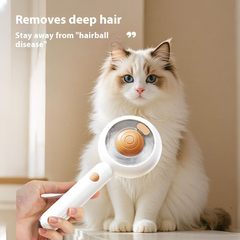 KFX-7227069 Stainless Steel Pet Spray Comb for Cats and Dogs - One-Click Hair Removal Brush