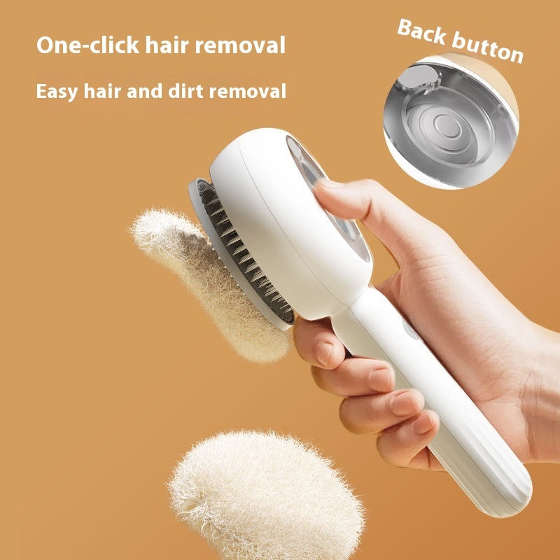 KFX-7227069 Stainless Steel Pet Spray Comb for Cats and Dogs - One-Click Hair Removal Brush