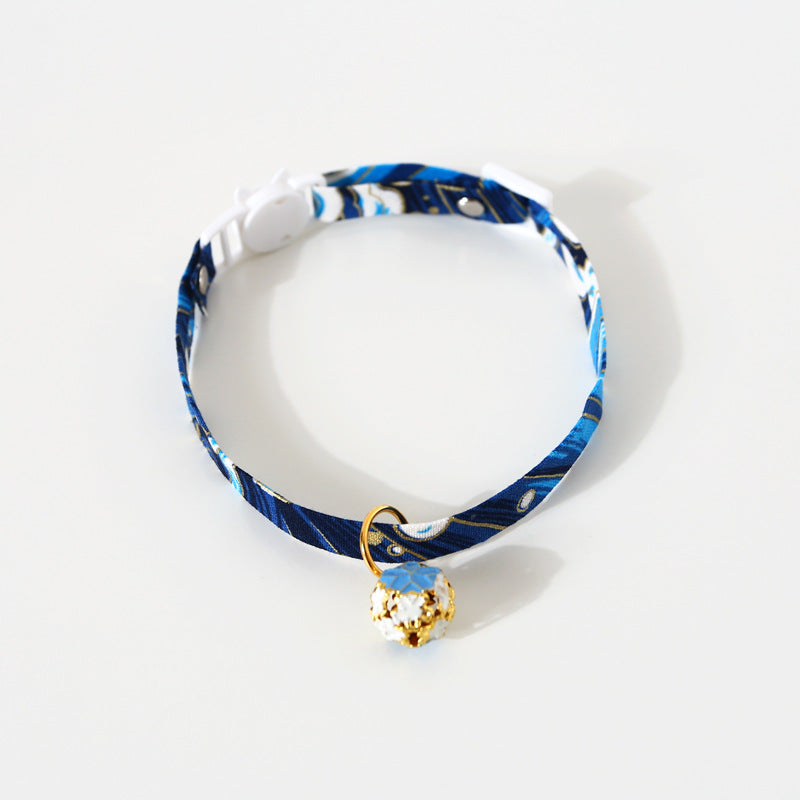 KFX-7227453 Sunflower Adjustable Pet Collar for All Seasons - Cotton Polyester, 17-32cm