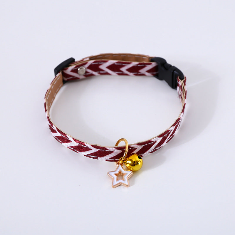 KFX-7227453 Sunflower Adjustable Pet Collar for All Seasons - Cotton Polyester, 17-32cm