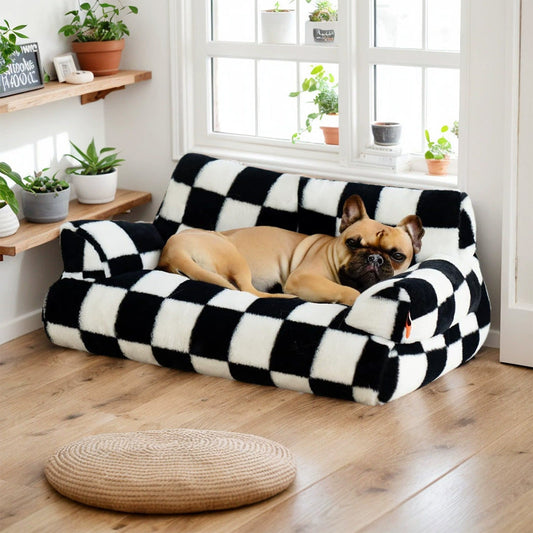 KFX-7231293 Plush Washable Pet Bed for Dogs and Cats, Soft Anti-Slip Couch with Removable Cover