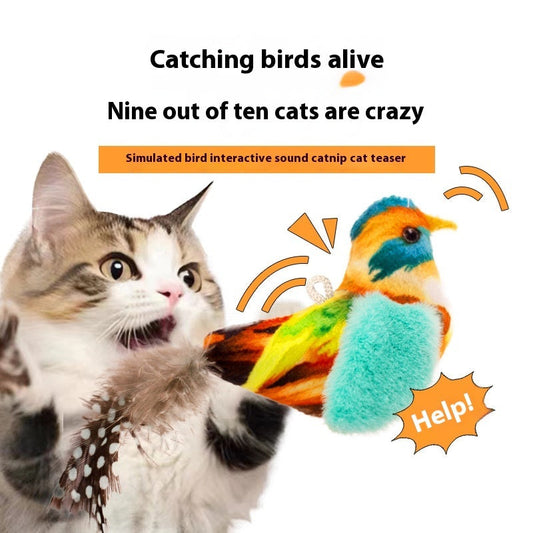 KFX-7232061 Colorful Bird Plush Simulation Cat Toy - Summer 2024 Edition