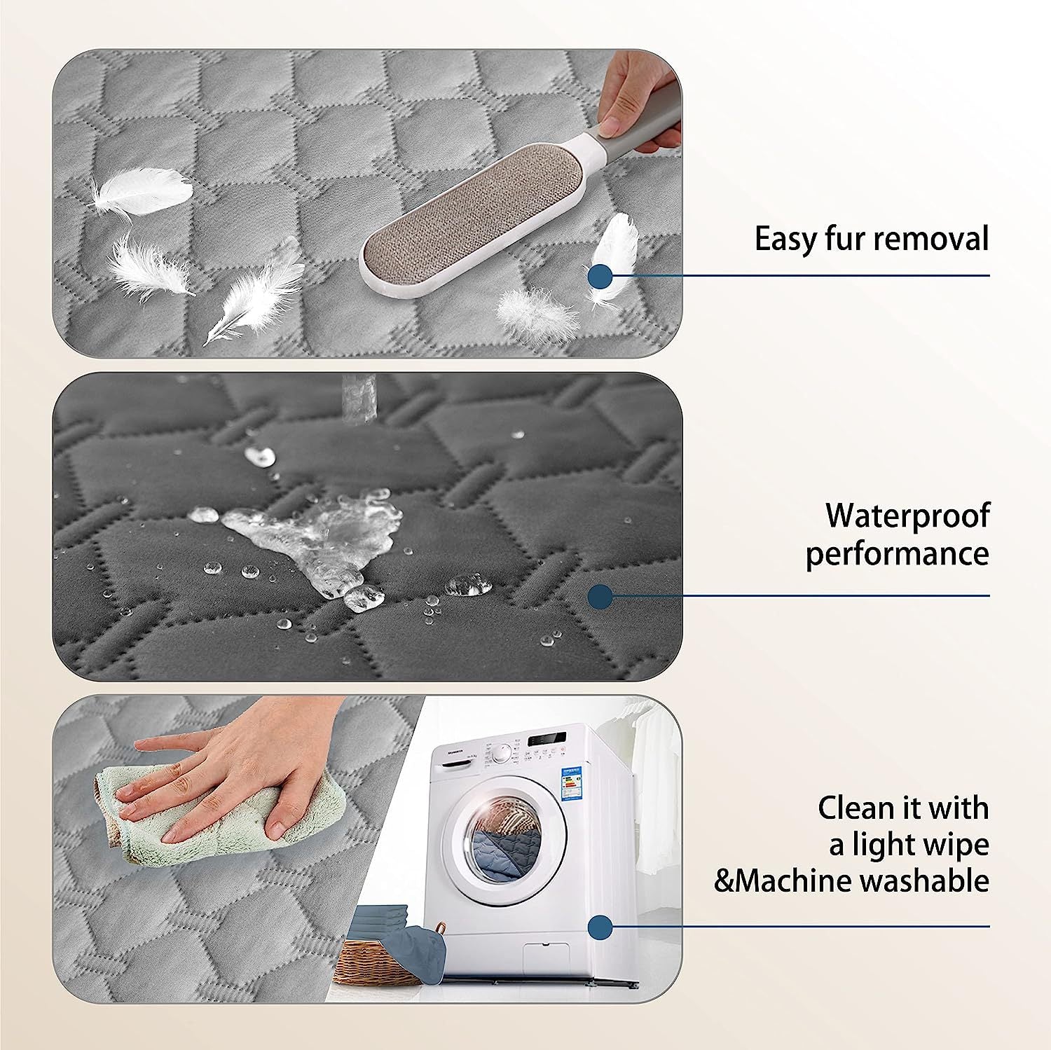 KFX-7233085 Waterproof Gray Cloth Mat for Pets - Multiple Sizes Available