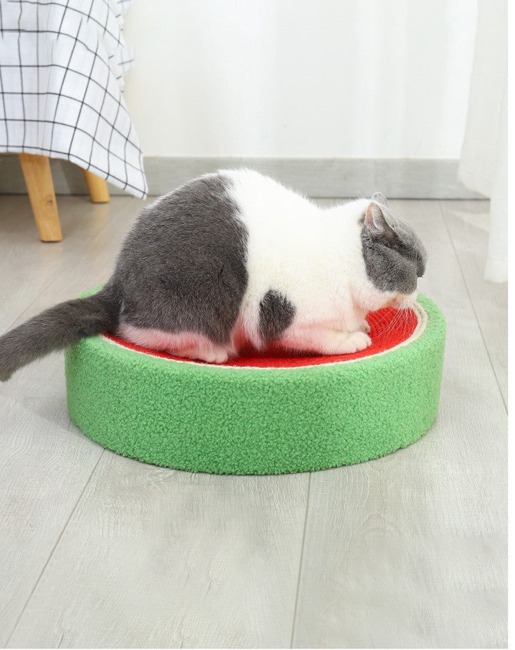 KFX-7237181 Sisal Cat Scratching Board Nest - Wear-Resistant, Multifunctional Watermelon Shape Claw Basin for Cats up to 16 kg