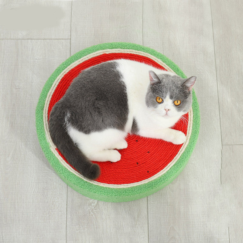 KFX-7237181 Sisal Cat Scratching Board Nest - Wear-Resistant, Multifunctional Watermelon Shape Claw Basin for Cats up to 16 kg