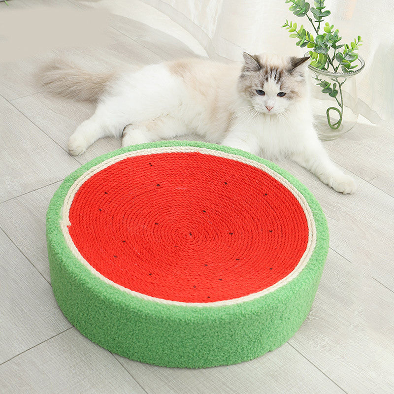 KFX-7237181 Sisal Cat Scratching Board Nest - Wear-Resistant, Multifunctional Watermelon Shape Claw Basin for Cats up to 16 kg