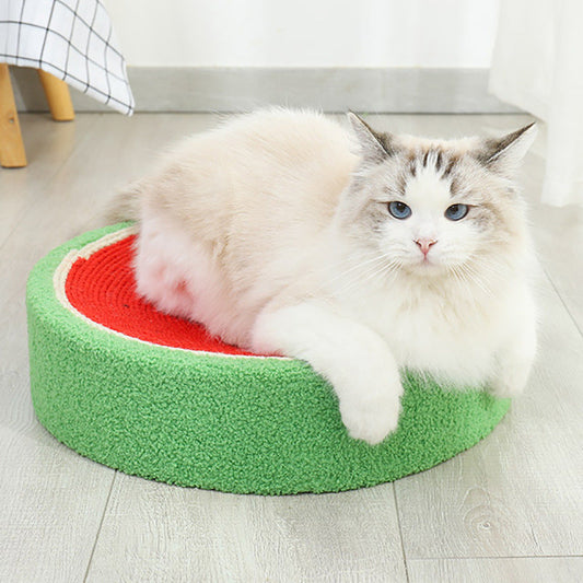 KFX-7237181 Sisal Cat Scratching Board Nest - Wear-Resistant, Multifunctional Watermelon Shape Claw Basin for Cats up to 16 kg