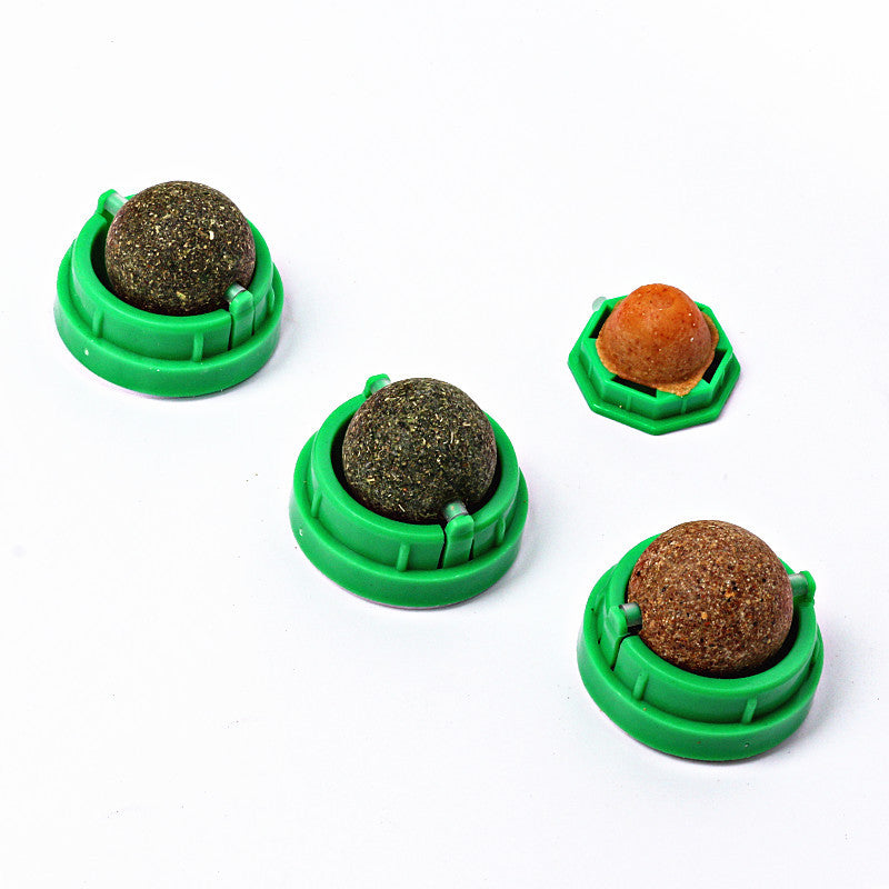 KFX-7238461 Natural Catnip Toys - 4 Pack of Edible Chew Balls for Dental Health and Playtime