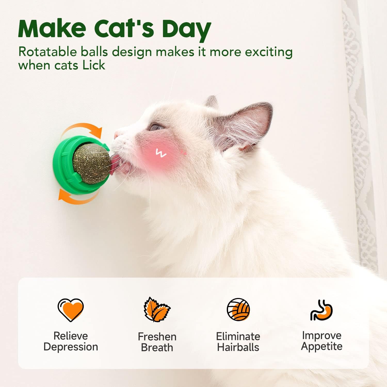 KFX-7238461 Natural Catnip Toys - 4 Pack of Edible Chew Balls for Dental Health and Playtime
