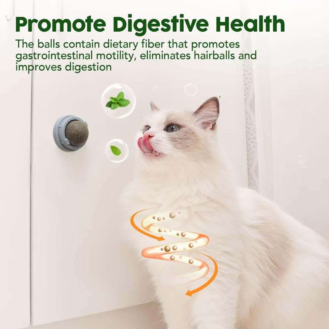 KFX-7238461 Natural Catnip Toys - 4 Pack of Edible Chew Balls for Dental Health and Playtime