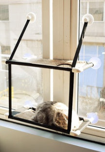 KFX-7238589 Window Sill Cat Hammock – Double Layer Coral Velvet Cat Cushion with Suction Cups, Holds Up to 10kg