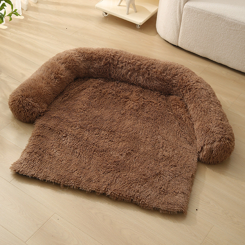 KFX-7238845 Pet Dog Plush Winter Warm Sofa Cushion - Sizes S, M, L, XL, Soft Cloth for Comfort
