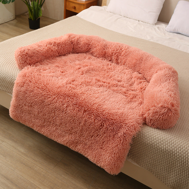 KFX-7238845 Pet Dog Plush Winter Warm Sofa Cushion - Sizes S, M, L, XL, Soft Cloth for Comfort