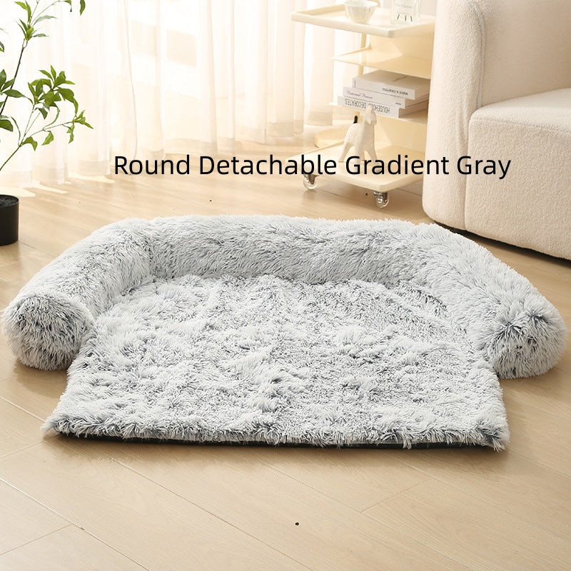 KFX-7238845 Pet Dog Plush Winter Warm Sofa Cushion - Sizes S, M, L, XL, Soft Cloth for Comfort