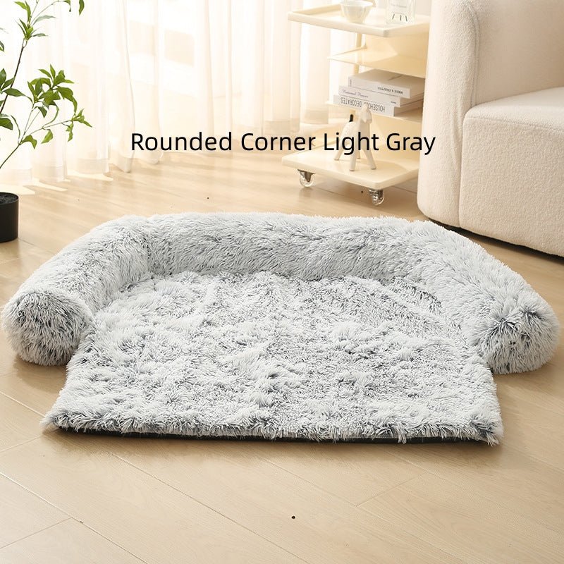 KFX-7238845 Pet Dog Plush Winter Warm Sofa Cushion - Sizes S, M, L, XL, Soft Cloth for Comfort