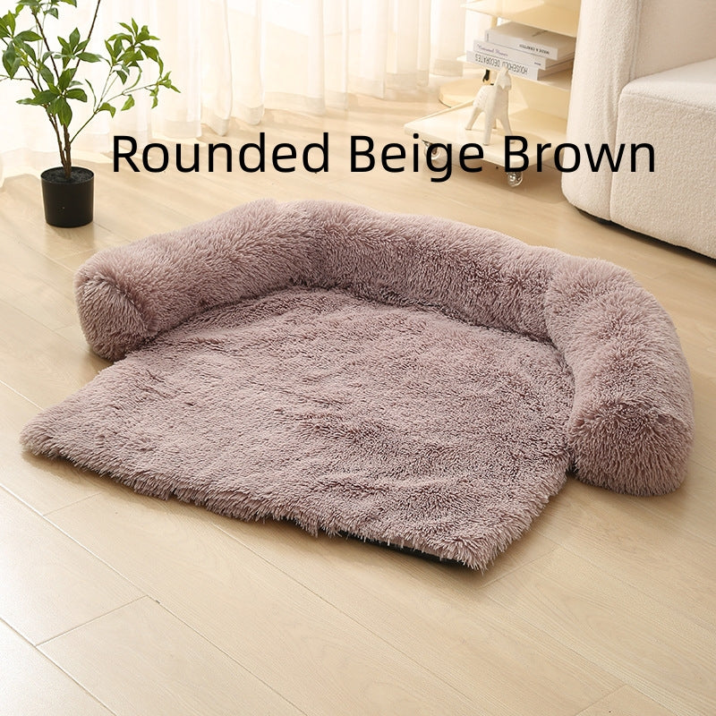 KFX-7238845 Pet Dog Plush Winter Warm Sofa Cushion - Sizes S, M, L, XL, Soft Cloth for Comfort