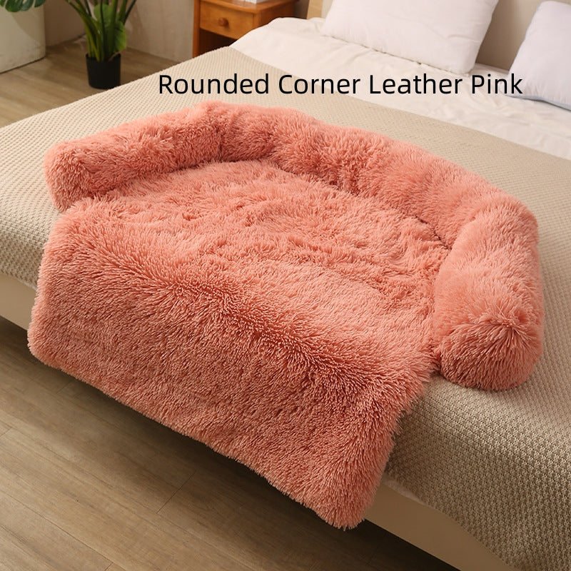 KFX-7238845 Pet Dog Plush Winter Warm Sofa Cushion - Sizes S, M, L, XL, Soft Cloth for Comfort