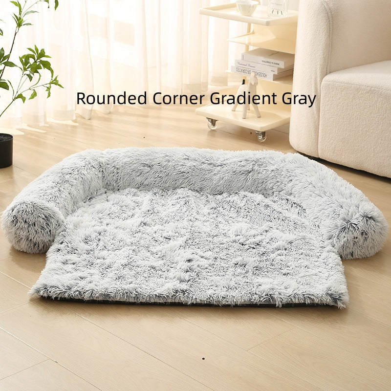 KFX-7238845 Pet Dog Plush Winter Warm Sofa Cushion - Sizes S, M, L, XL, Soft Cloth for Comfort