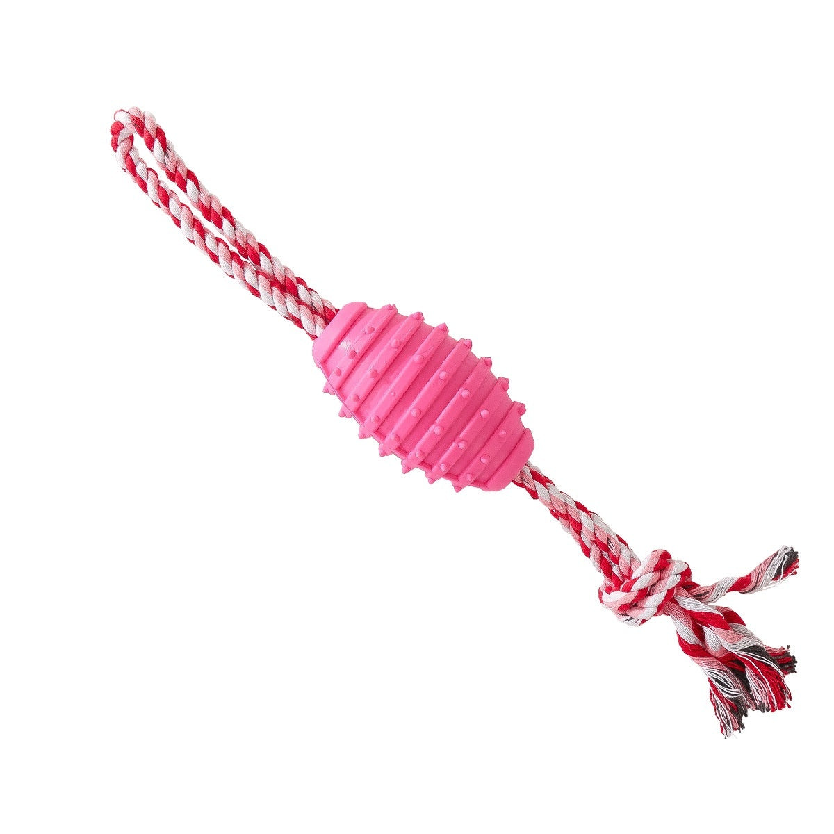 KFX-7241789 Durable Dog Molar Toy - Big Bends & Hitches Cotton Rope Ball in Green and Pink